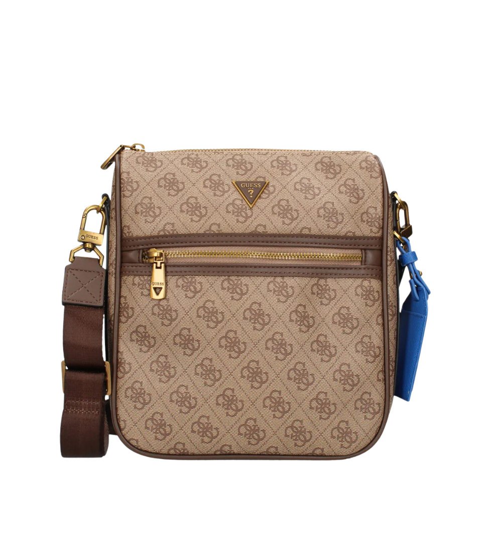 GUESS Brązowa saszetka męska w monogram Milano Crossbody 2