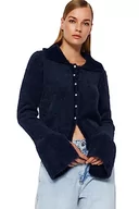 Swetry damskie - Trendyol FeMan Slim Fit Basic Polo Neck Dzianina kardigan, granatowy, M, granatowy, M - miniaturka - grafika 1