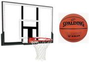 Koszykówka - Spalding Zestaw do koszykówki Tablica Obręcz Spalding NBA + Piłka do koszykówki - miniaturka - grafika 1