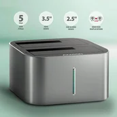 Dyski SSD - Stacja dokująca Axagon ADSA-DC USB-C 3.2 Gen1 do 2x SATA 6Gbps 2,5" SSD/HDD z funkcją klonowania - miniaturka - grafika 1