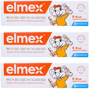 Elmex, Pasta Do Zębów Dla Dzieci 0-6 Lat, 3x50ml - Pasty do zębów - miniaturka - grafika 1