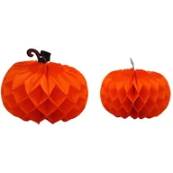 Girlandy - Zestaw 2 zawieszek XXL - dynia Honeycomb, papierowa dynia, dynia na Halloween z papieru, Honeycomb dynia w kolorze pomarańczowym, zakres dostawy 2 sztuki, wymiary: dł./szer./wys. 25 x 20 x 25 cm / 30 - miniaturka - grafika 1