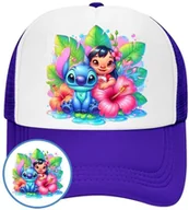 Czapki i chusty sportowe męskie - Czapka z Daszkiem Lilo i Stich Niebieska z Nadrukiem Na Lato Siatka Bejsbolówka - miniaturka - grafika 1