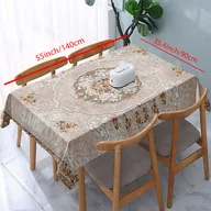 Inne - TEMU 1 szt. Elegancki Obrus w Europejskim Stylu z Kwiatowym Wzorem - Jasnoszary Poliester z Skomplikowaną Białą Koronką, Idealny na Przyjęcia, Święta - miniaturka - grafika 1