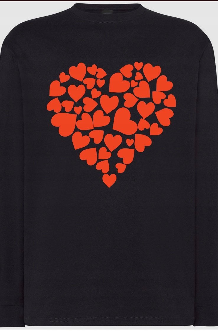 Walentynki Serce Bluza Longsleeve Nadruk r.XS