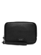 Nerki - Calvin Klein Saszetka Embossed Woven Zip Pouch LV04D1111G Czarny - miniaturka - grafika 1