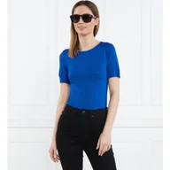 Koszulki i topy damskie - Calvin Klein T-shirt MODAL SILK CREW NECK TOP SS | Slim Fit - miniaturka - grafika 1