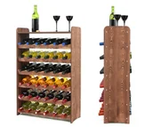 Stojaki na wino - Regał na wino z półką RW-16 36 butelek - Brązowy Dekor / Wamar-Sosenka - miniaturka - grafika 1