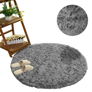 Strado Dywan okrągły Shaggy Strado 100x100 SilverFur (Jasny Szary) DNDRS100100.LSILVER - Dywany - miniaturka - grafika 1