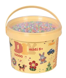 Hama 180-50, Koraliki pastelowe w pudełku z uchwytem, 10 tysięcy sztuk - Prace ręczne dla dzieci - miniaturka - grafika 1