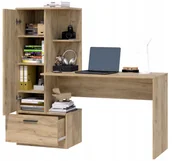 Biurka dla dzieci - Nowoczesne biurko z regałem Regi Craft Regał Biurko Szuflada Uchwyty Styl - miniaturka - grafika 1