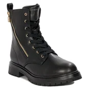 Botki damskie - Tommy Hilfiger Botki Damskie Czarne-36 - miniaturka - grafika 1