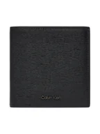 Portfele - Calvin Klein Duży Portfel Męski Saffiano Ew Slim Trifold W Card LV04D1075G Czarny - miniaturka - grafika 1