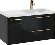 Szafki łazienkowe - Szafka z Umywalką ROSEN 90 cm - Uchwyt Złoty - miniaturka - grafika 1