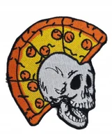 Pasmanteria - Naszywka tkana termozgrzewalna czaszka czacha pizza irokez punk duza 9,5x7 - miniaturka - grafika 1