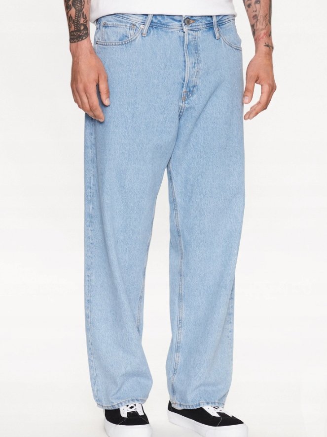 JACK&JONES MĘSKIE JEANSY BAGGY NIEBIESKIE BAWEŁNIANE 28/32 JMO