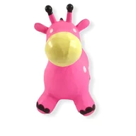 Skoczki dla dzieci - Skoczek Gumowy Pompowany Żyrafa Koń w kropki niebieski, różowy, czerwony - miniaturka - grafika 1