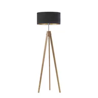 Lampy stojące - Lysne, Lampa stojąca z welurowym kloszem Haiti Velur, Czarny ze złotym wnętrzem - miniaturka - grafika 1