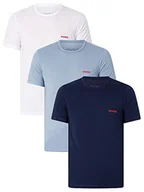 Koszulki męskie - HUGO Męski T-shirt RN Triplet P, trójpak, z bawełny, z nadrukiem logo, Navy411., XL - miniaturka - grafika 1