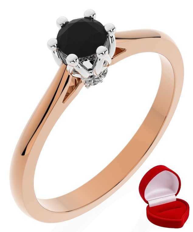 ZŁOTY PIERŚCIONEK ZARĘCZYNOWY 585 14k BRYLANT CZ. 0,19 ct RÓŻOWE ZŁOTO R24
