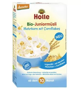 Holle Kaszka Junior - muesli z płatkami kukurydzianymi - bez mleka i cukru krystalicznego - Kaszki dla dzieci - miniaturka - grafika 1