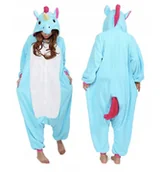 Stroje karnawałowe - ONESIE JEDNOROŻEC DRES PRZEBRANIE KIGURUMI PIŻAMA NIEBIESKA UNICORN BLUE L - miniaturka - grafika 1