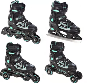 Rolki Łyżwy 4w1 Raven Spirit Black/Mint 40-43 - Wrotki - miniaturka - grafika 1