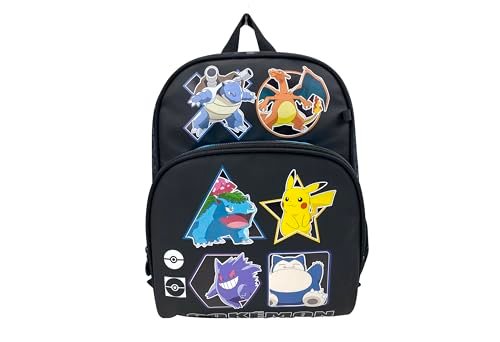 CyP Brands Pokemon plecak dziecięcy, plecak szkolny, przedszkolny, wymiary 30 cm, przybory szkolne, plecak, Eeve, kolor brązowy, oficjalny produkt, Czarny (Black), Estandar