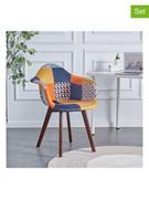 Krzesła - THE HOME DECO FACTORY Krzesła (2 szt.) "Patchwork Retro" ze wzorem - 59 x 85 x 63,8 cm - miniaturka - grafika 1