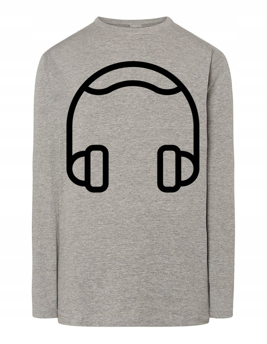 Longsleeve męski nadruk Muzyka Słuchawki r.M