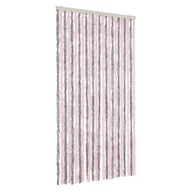 Zasłony - vidaXL Szenilowa zasłona muchowa srebrno-szaro-różowa 100x230 cm - miniaturka - grafika 1