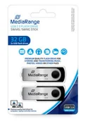 Pendrive - MediaRange MR911-2 32 GB USB Typu-A 2.0 Czarny, Srebrny MR911-2 - miniaturka - grafika 1