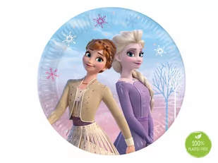 Talerzyki urodzinowe Frozen 2 Kraina Lodu Wind Spirit - 23 cm - 8 szt. - Urodziny dziecka - miniaturka - grafika 1