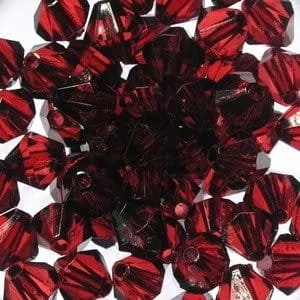 Korale Akrylowe Diamentowe 6mm (50szt) Bordo - Półfabrykaty do biżuterii - miniaturka - grafika 1