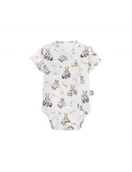 Body dla niemowląt - Bonjour Cherie Body niemowlęce rozpinane krótki rękaw bawełna organiczna Traktory, Rozmiar: 50 - miniaturka - grafika 1