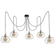 Lampy sufitowe - KET Industrialna LAMPA wisząca metalowa OPRAWA loftowy ZWIS klatki pająk spider złoty KET578 - miniaturka - grafika 1