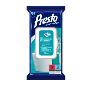 Presto Chusteczki Nasączane Do Łazienki 55szt - Ściereczki, gąbki, czyściki - miniaturka - grafika 2