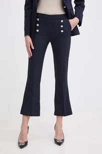 Morgan spodnie PTACA.F damskie kolor granatowy proste high waist PTACA.F - Spodnie damskie - miniaturka - grafika 1