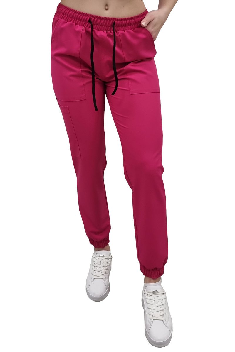 Joggery medyczne amarant casual premium roz. L