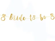 Dekoracje sali - Baner z napisem Bride to be złoty - 150 cm - 1 szt. - miniaturka - grafika 1