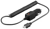 Ładowarki samochodowe - Goobay Ładowarka samochodowa Micro-USB 5W/1A 5V spiralny kabel - miniaturka - grafika 1