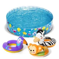 Baseny ogrodowe - Basen rozporowy "Fill'n Fun" 122 cm z dmuchanym kołem do pływania Bestway - miniaturka - grafika 1