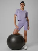 Spodenki damskie - 4F Legginsy krótkie treningowe szybkoschnące damskie - fioletowe XS - miniaturka - grafika 1