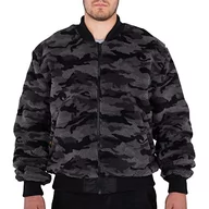 Kurtki męskie - ALPHA INDUSTRIES Męska kurtka bomberka, czarny/czarny kamuflaż, L - miniaturka - grafika 1