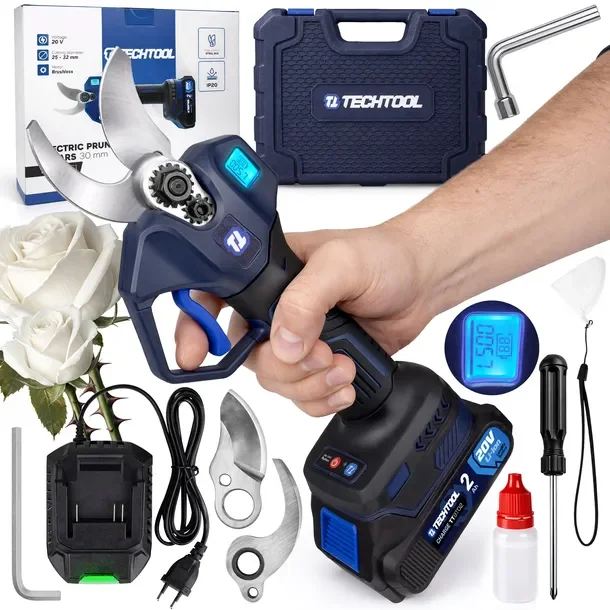 Sekator Akumulatorowy Elektryczny Do Gałęzi Nożyce 2 Ah Ogrodowy Techtool