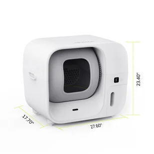 Automatyczna kocia kuweta Furbulous Sterowana Aplikacją, duża przestrzeń 60l dla wielu kotów - biała - Kuwety dla kotów - miniaturka - grafika 7