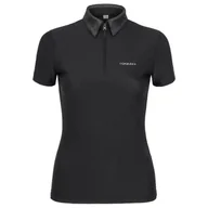 Koszulki jeździeckie - Koszulka polo EQ.QUEEN Ashley 25SS damska Kolor: czarny, Rozmiar: M - miniaturka - grafika 1