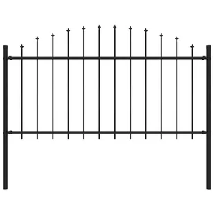 Panel ogrodzeniowy z grotami (1,25-1,5) x 1,7 m, stal, czarny - Ogrodzenia - miniaturka - grafika 3