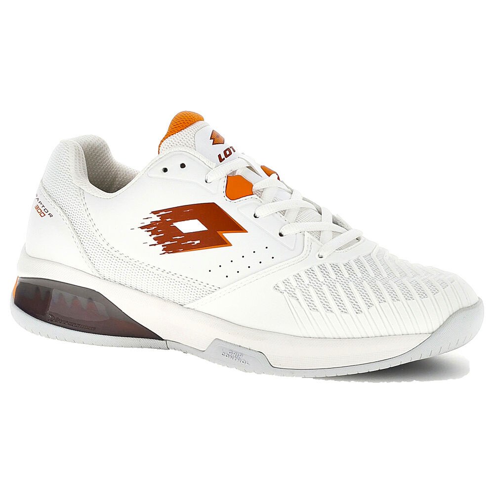 Męskie buty tenisowe Lotto Raptor Hyperpulse 300 Clay All White/Etruscan Red EUR 42