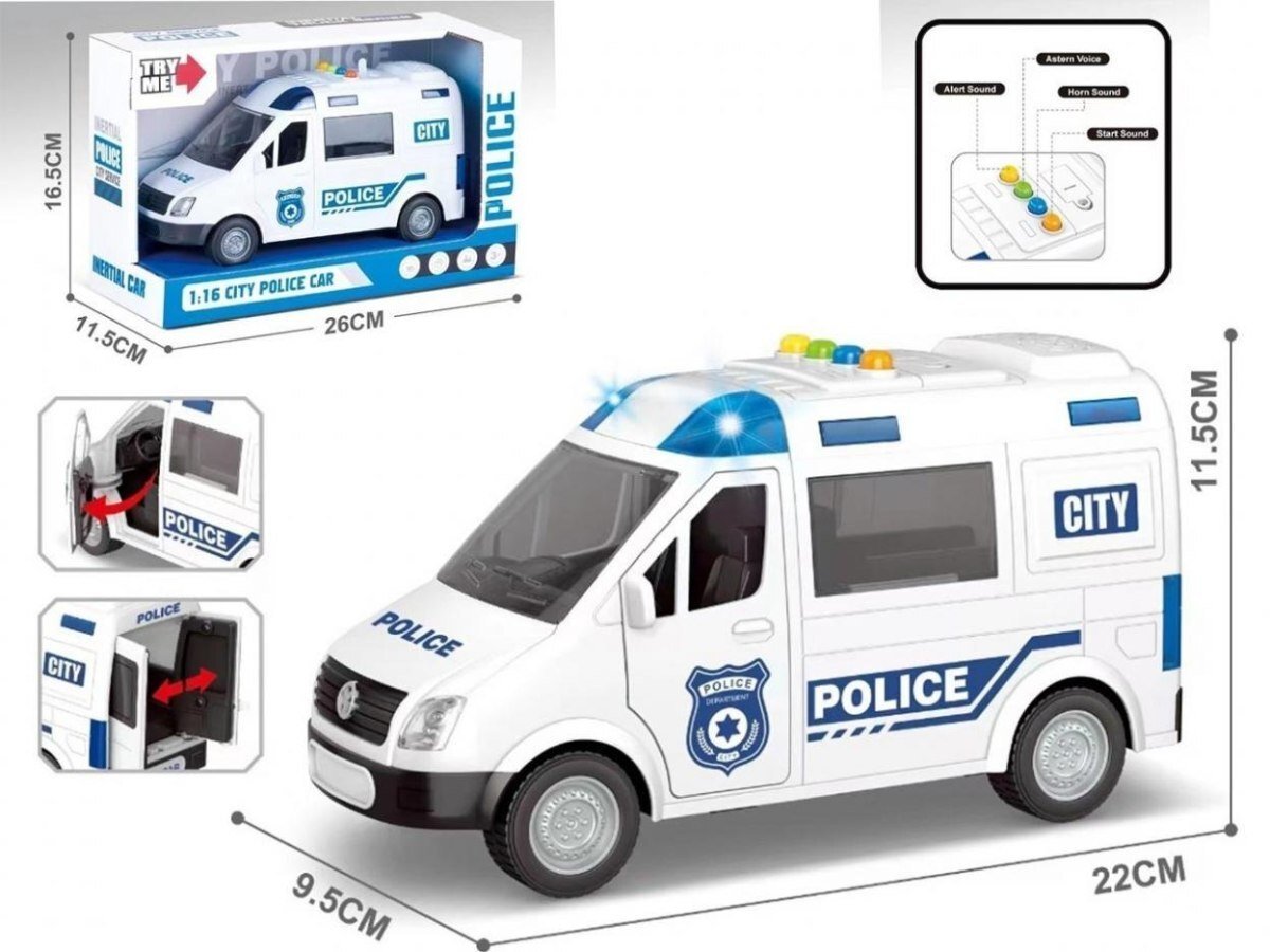 Madej Auto policja światło dźwięk 1:16
